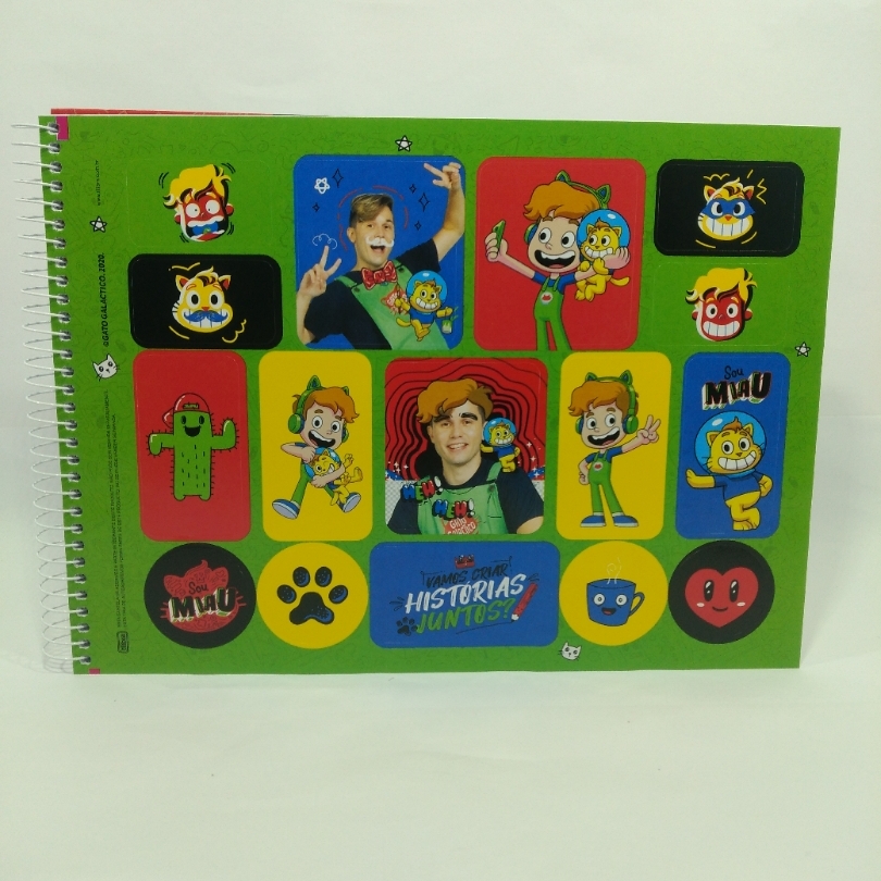 Caderno Espiral Gato Galáctico Capa Dura 80 Folhas Desenhos na Americanas  Empresas